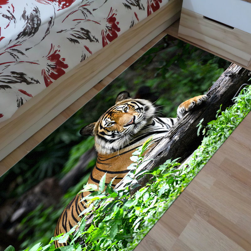 Charming Traditional Floral Printed Rug with High Pile Soft Texture Ideal for a Sophisticated Interior Design Theme