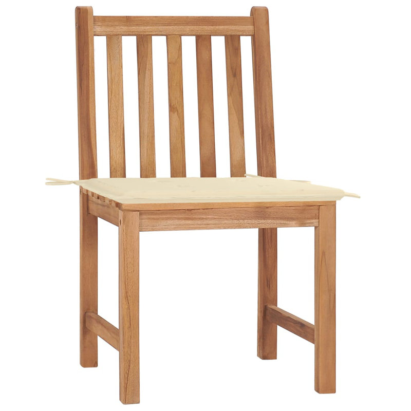 Chaise de patio avec coussin Bruschi, Crème