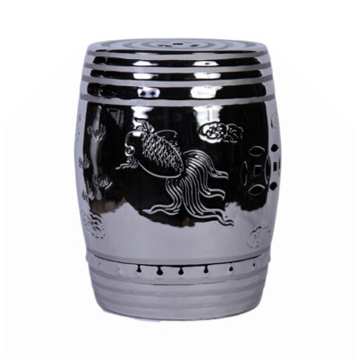 End Table With Etched Asian Design