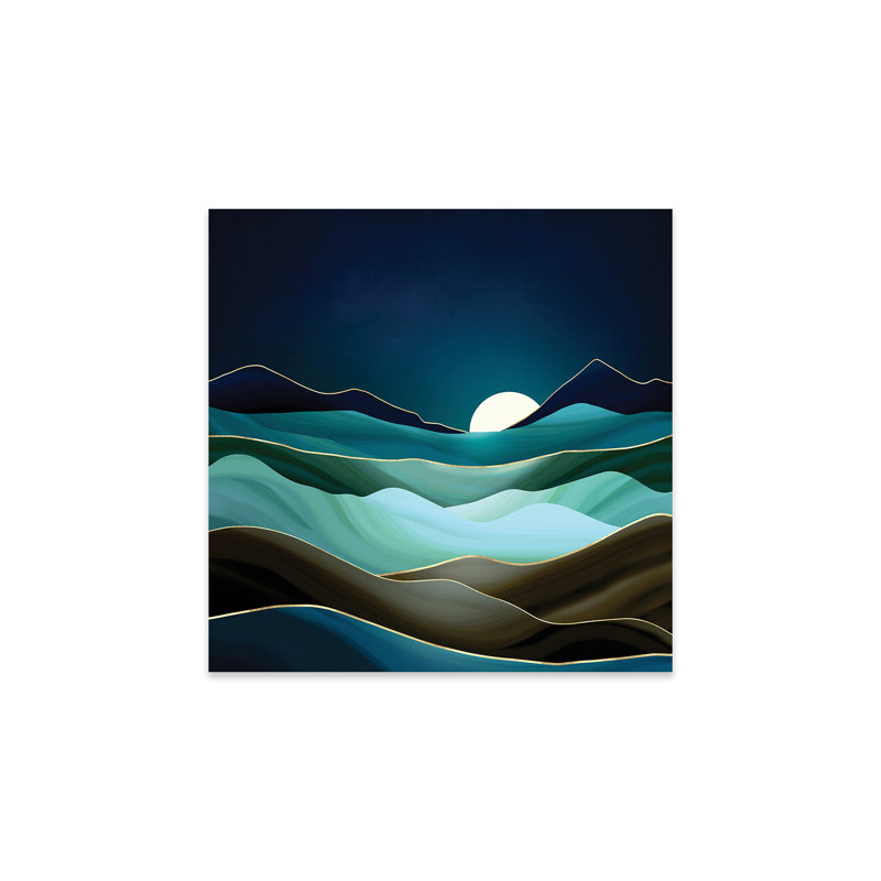 Moonlit Vista - peinture sur verre sans cadre