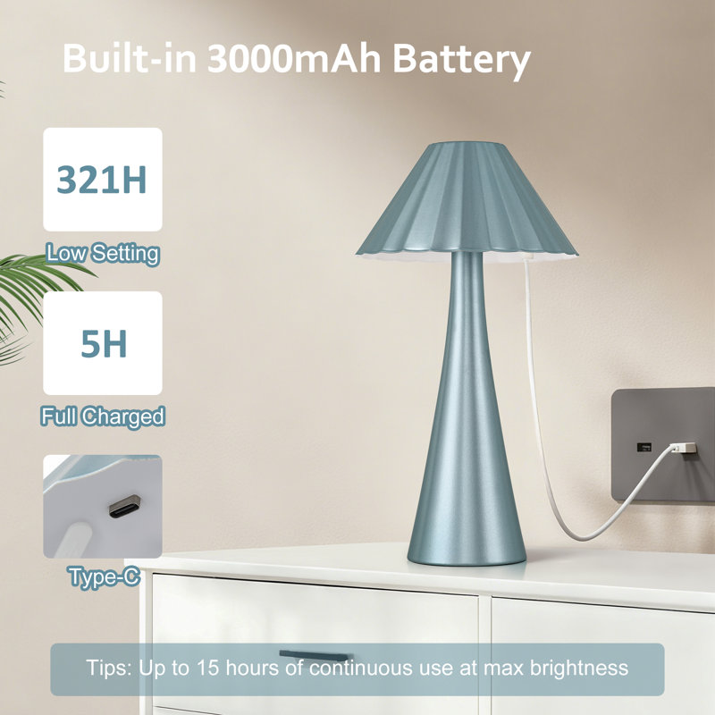 Nelie 10.5" Hardware Led Table Lamp, Blue