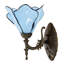 Applique murale Tiffany en verre teinté bleu style fleur 8 x 10,5 x 11 pouces pour lampe de chevet murale dans le couloir (style fleur bleue)