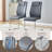 71" Dining Table Set, Modern Tempered Glass Top With PU Leather Chairs-116376076-116376077