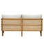 Ensemble de canapés de patio modulaires 5 pièces, bois d'acacia et rotin PE, ensemble de patio moderne