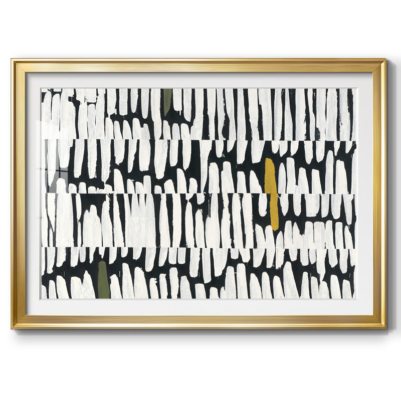 Night & Day V1, reproduction encadrée avec cadre biseauté et verre, H 30 po x l 44 po x P 1,5 po, Or