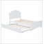 Twin Size Wood Platform Bed With Headboard And Twin Size Trundle, White-812916845