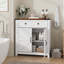 Console en bois avec armoire, tiroir