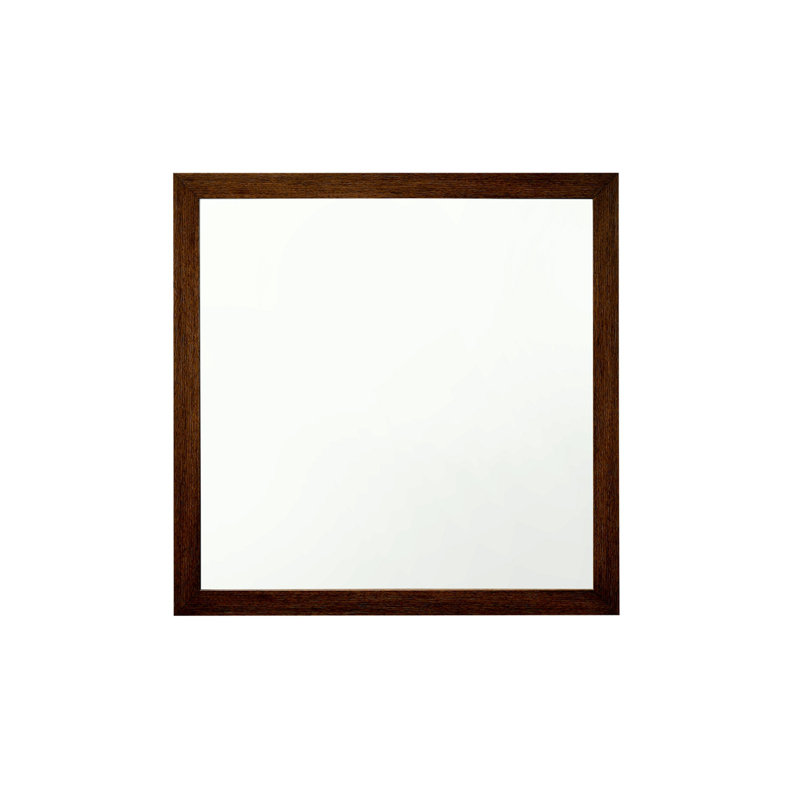 Miroir avec cadre en bois et bord non biseauté, Chêne 