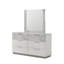 Commode blanche - Finition bicolore très brillante en marbre et laque avec six tiroirs spacieux, intérieurs doublés de velours-324793658