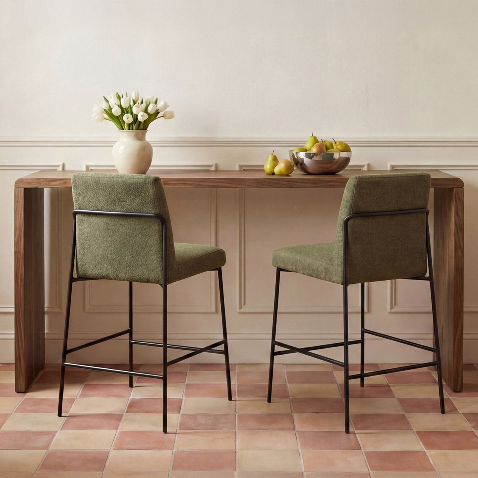 Carrie Counter Table Walnut, Dark Brown