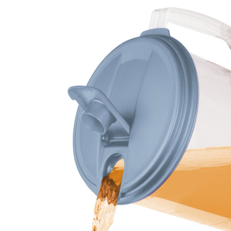 Pichet rond de 1 gallon, distributeur de boissons à couvercle rabattable, bleu délavé Sterilite, Paquet de 12