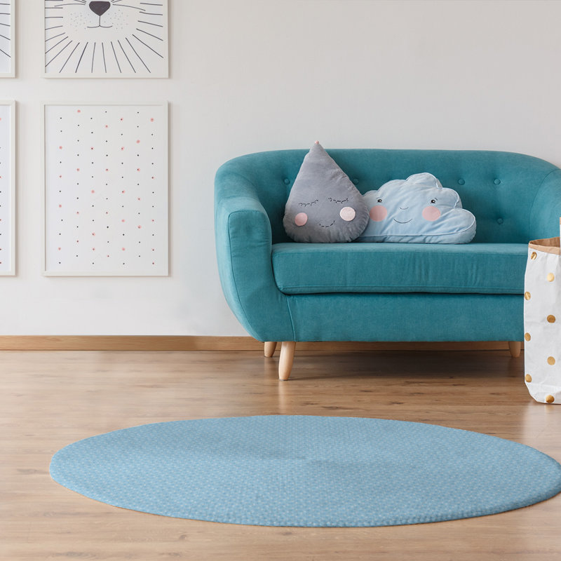 Chenille Geometric Indoor Rug, Round 5'
