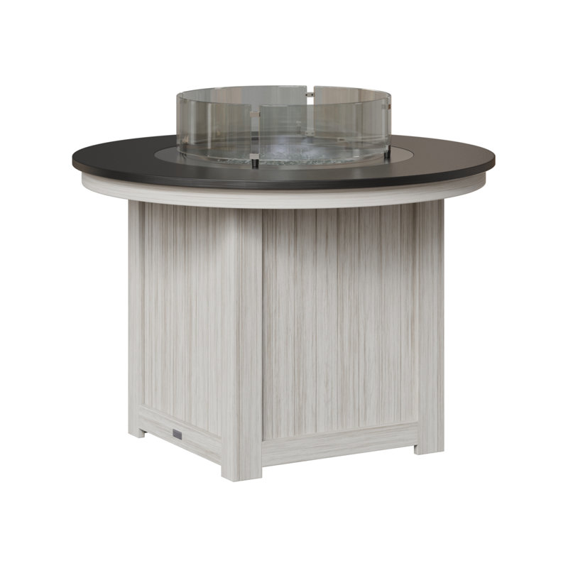 Foyer de table rond Berlin Donoma, H 37 po x l 44 po x P 44 po, Plateau martelé noir avec base coquillage