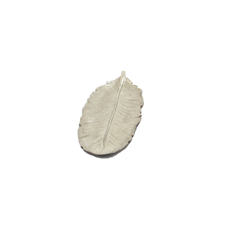 Polystone Feather Bird Decorative Bowl, Silver