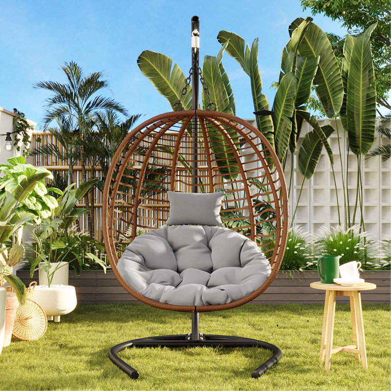 Fauteuil œuf pliant pour une personne U_Style, Gris, Brun