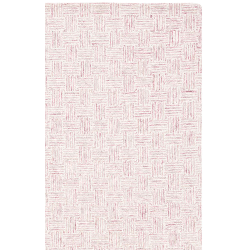 Leni Micro-Loop Area Rug In Pink/Ivory, Rectangle 4' x 6'
