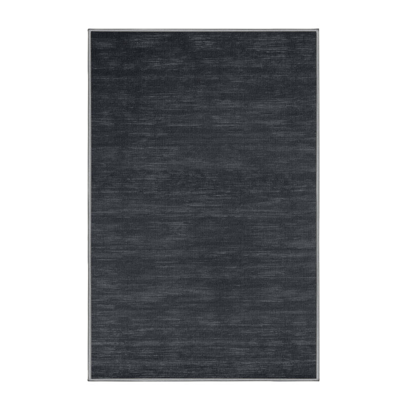 Tapis gris uni lavable à la machine, Rectangle de 5 pi x 8 pi