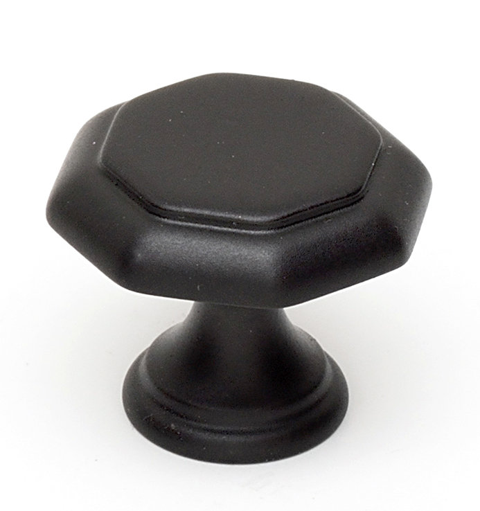 Bouton géométrique, Noir mat, H 1 po x l 1,125 po x P 0,6875 po