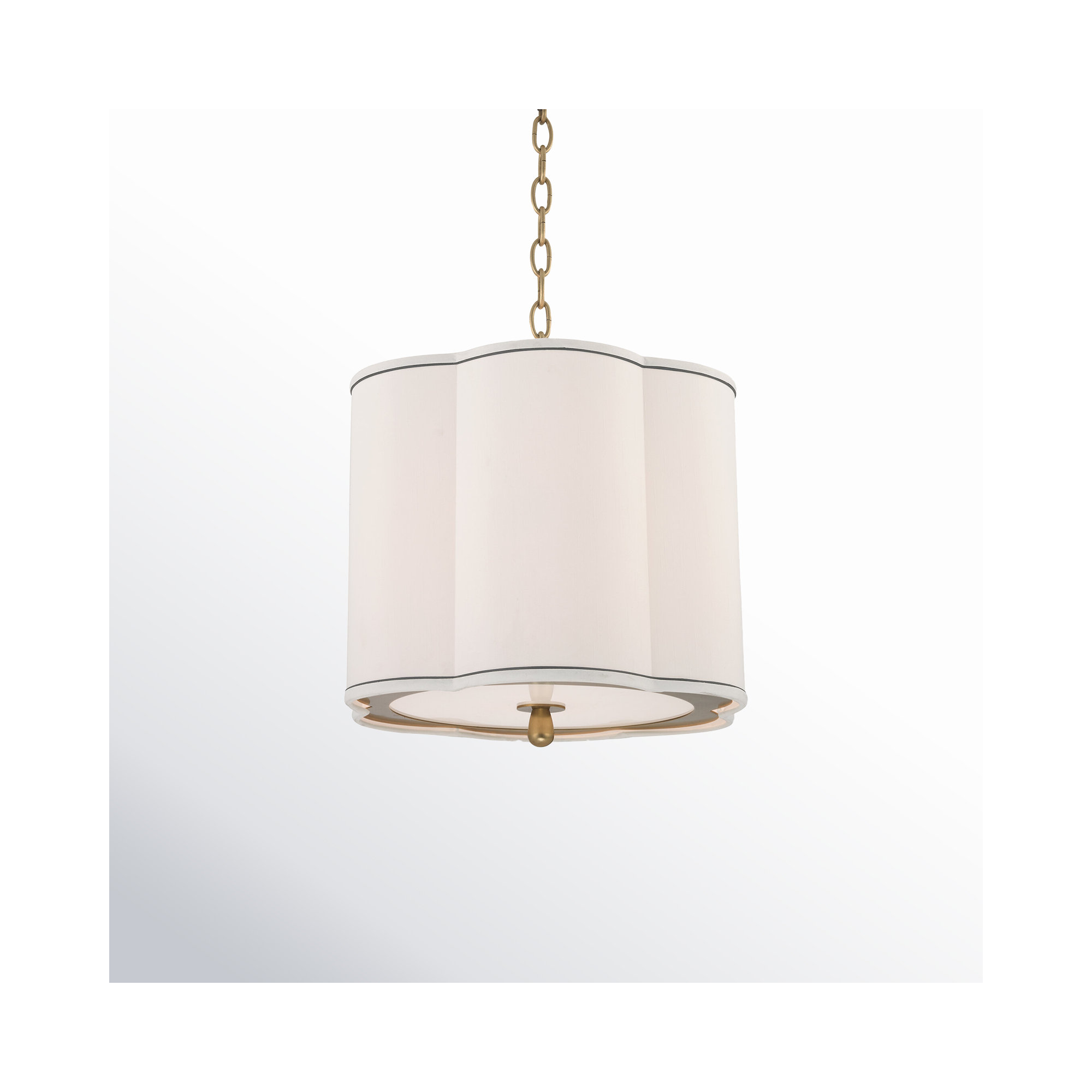 3 - Light Metal Geometric Chandelier, Aged Brass