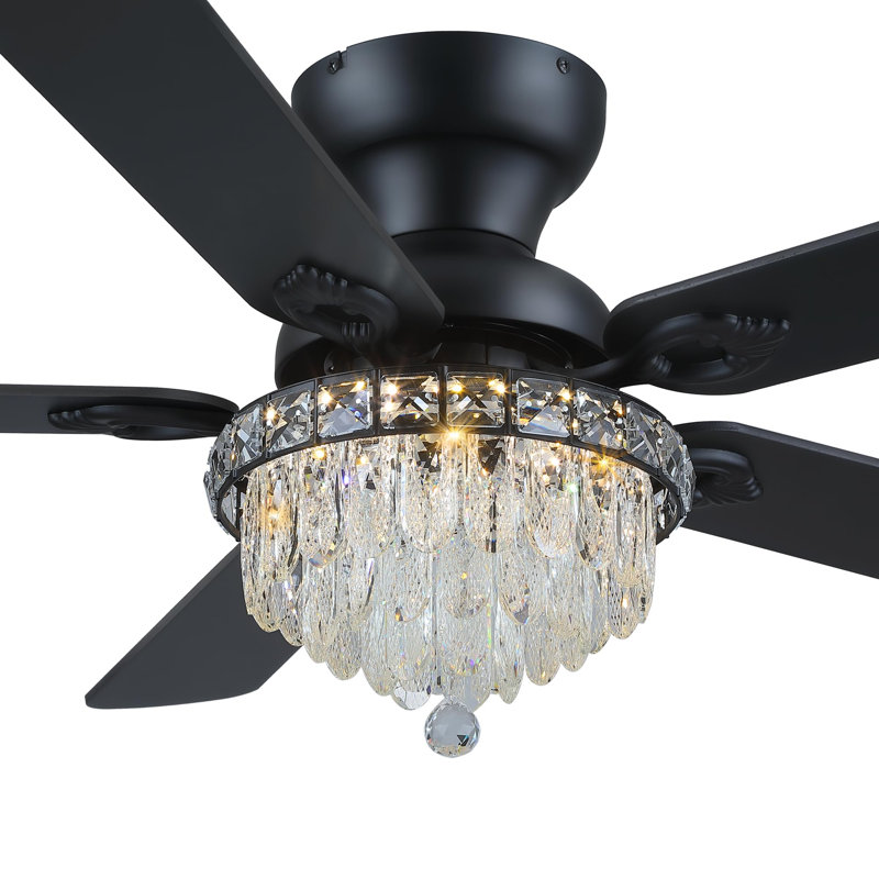 Ventilateur de plafond Fandelier avec lumières - ventilateur de plafond moderne (52 po noir)