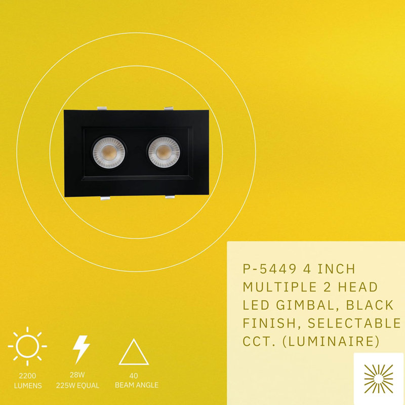 Ensemble d'éclairage encastré standard 4 po à température de couleur réglable 28 watts à intensité variable et homologué IC