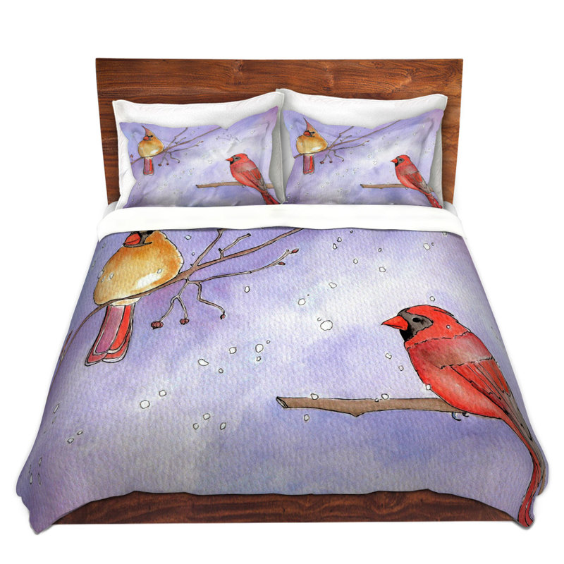 Ensemble de housse de couette cordial cardinals, 1 housse de couette grand + 2 taies standards