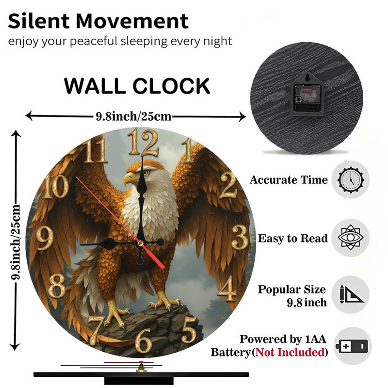 Eagle Wall Clock Art