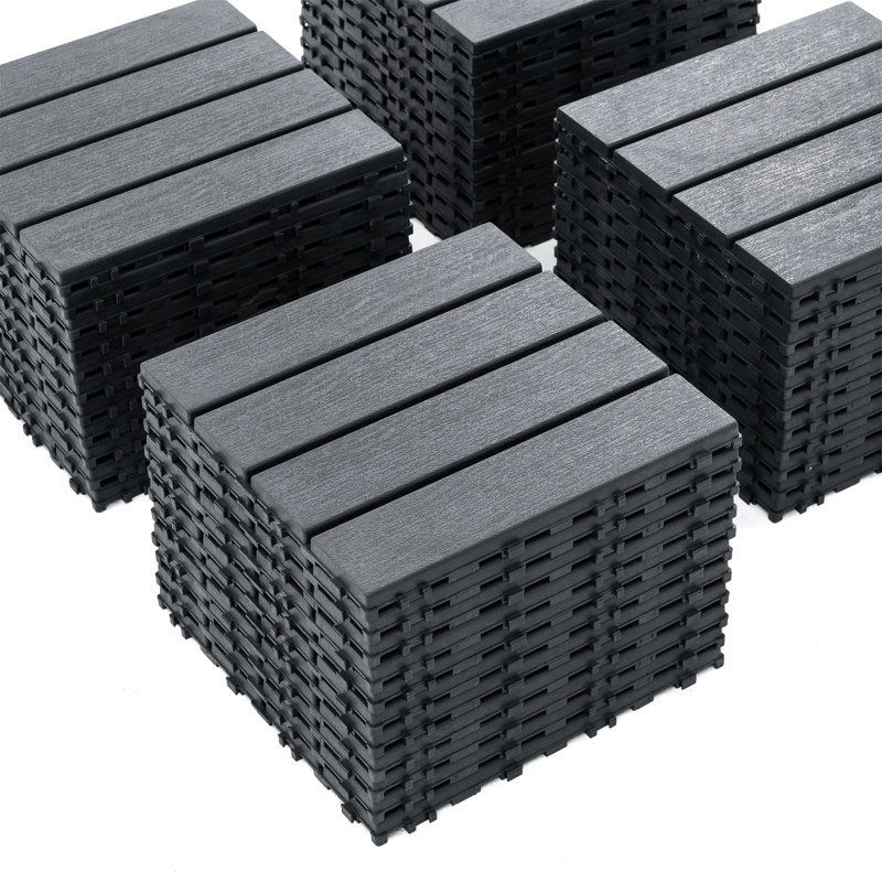Carreaux de terrasse en plastique emboîtables, Gris