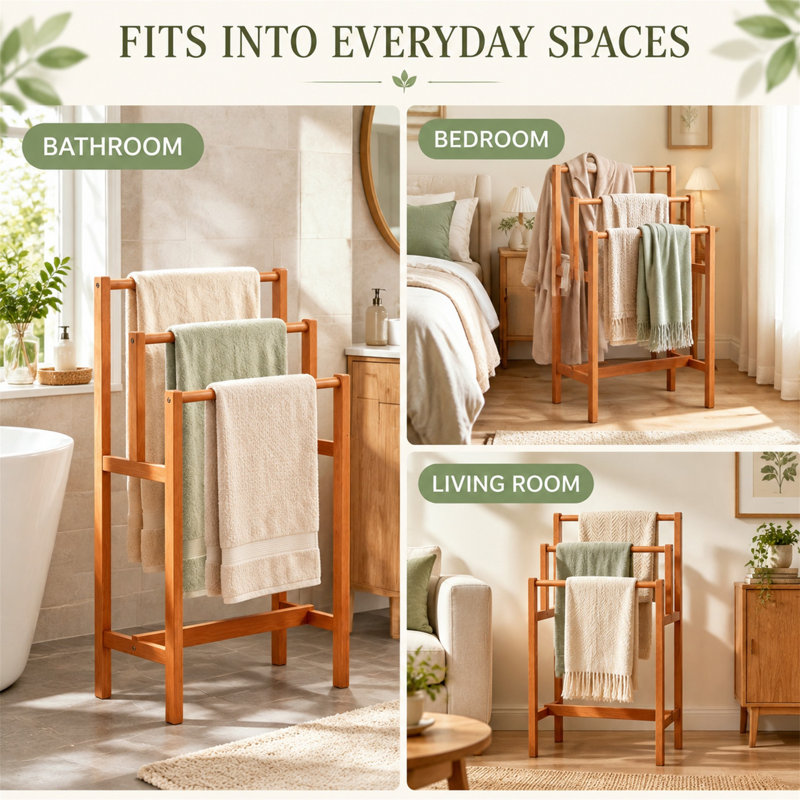 3_x005f_x001e_Tier Freestanding Wood Towel Rack, Teak Oil Finished Hardwood Towel Holder, Open Ventilated Bathroom Storage Organizer for Bath Towels, Blankets, for Bathroom Living Room
