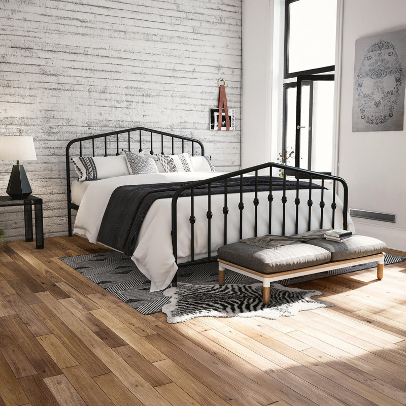 Holland Metal Bed, Double (4'6), Black