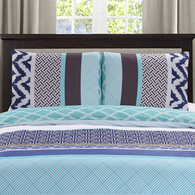 Ensemble de housse de couette réversible en microfibre 3 pièces, Housse de couette pour grand lit