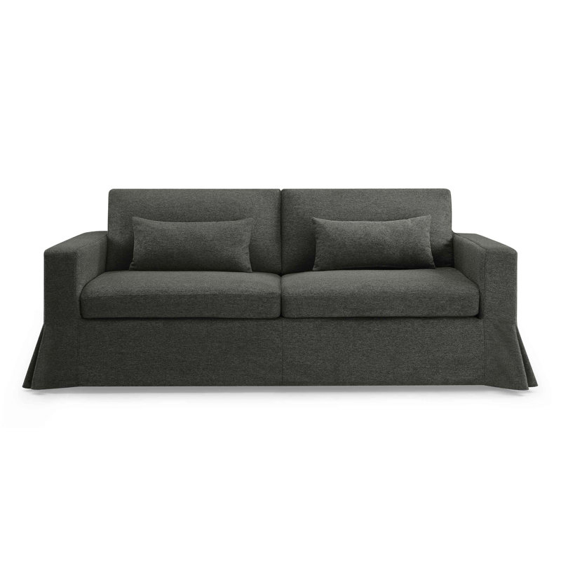 Brenda 213.1Cm Square Arms Sofa, Anthracite Linen Blend