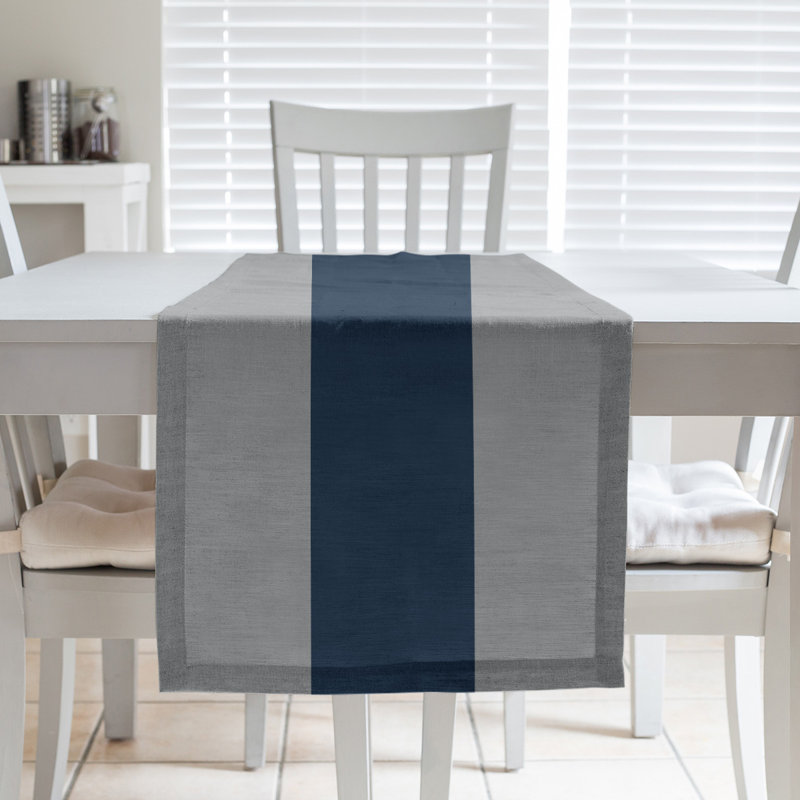 Minnesota Basketball Table Runner, 90" L x 16" W, Gray/Navy/Gray, Cotton Twill