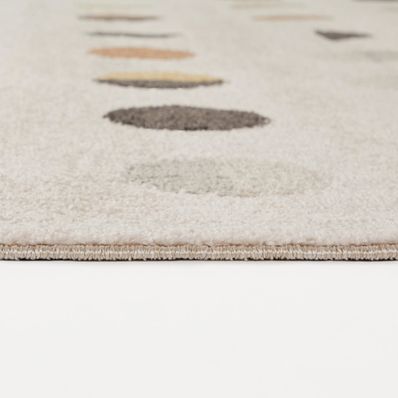 Waning Copper/Yellow Geometric Dots Area Rug, Copper/Yellow, 7'10" x 10'