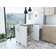 Victoria Kitchen Island on Casters with 4 Interior Shelves, Drawer and Cabinet