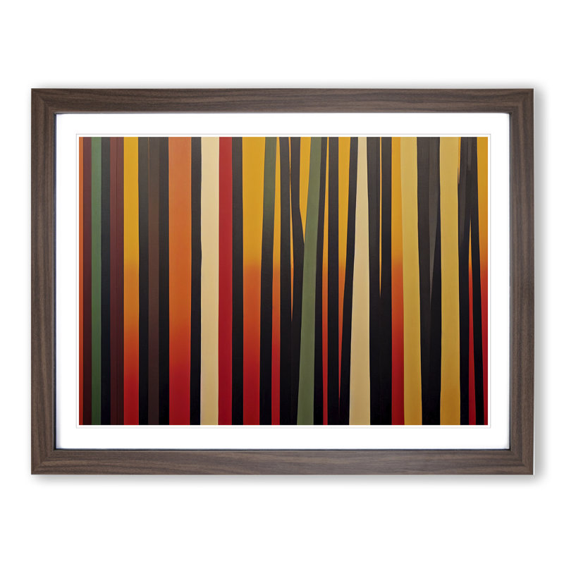 XH1022-630X An Exquisite Abstract Forest - Single Picture Frame Painting, 25cm H x 34cm W x 2cm D, Walnut