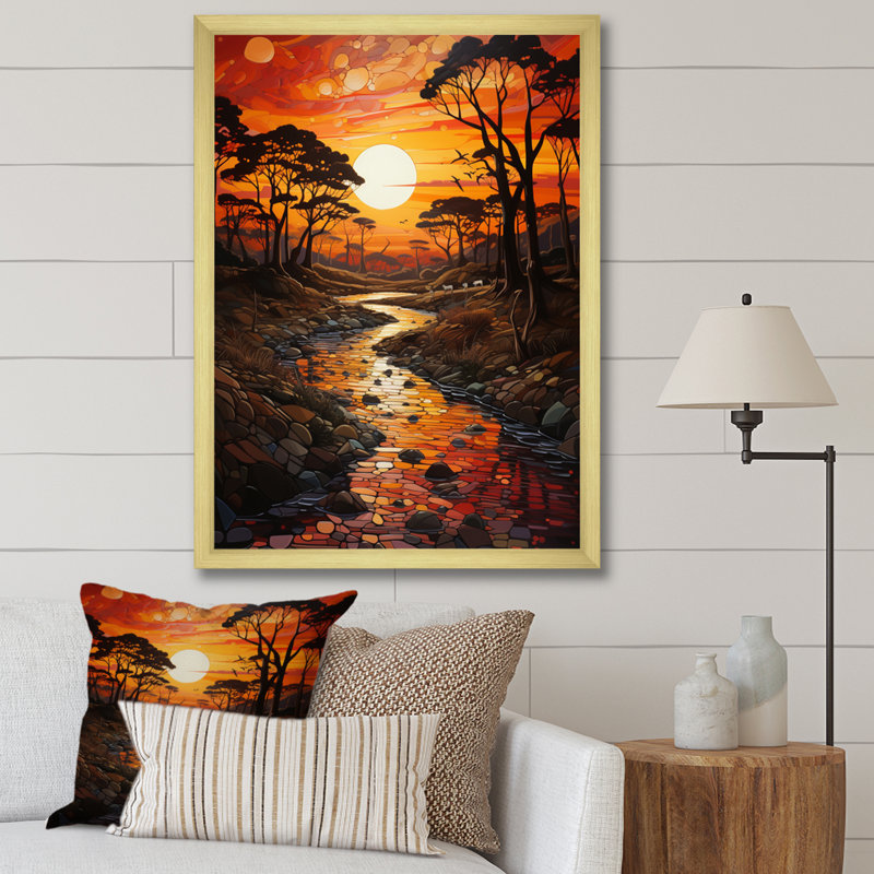 Bato Savannah Serenade africaine, H 20 po x l 12 po x P 1 po, Encadrement doré