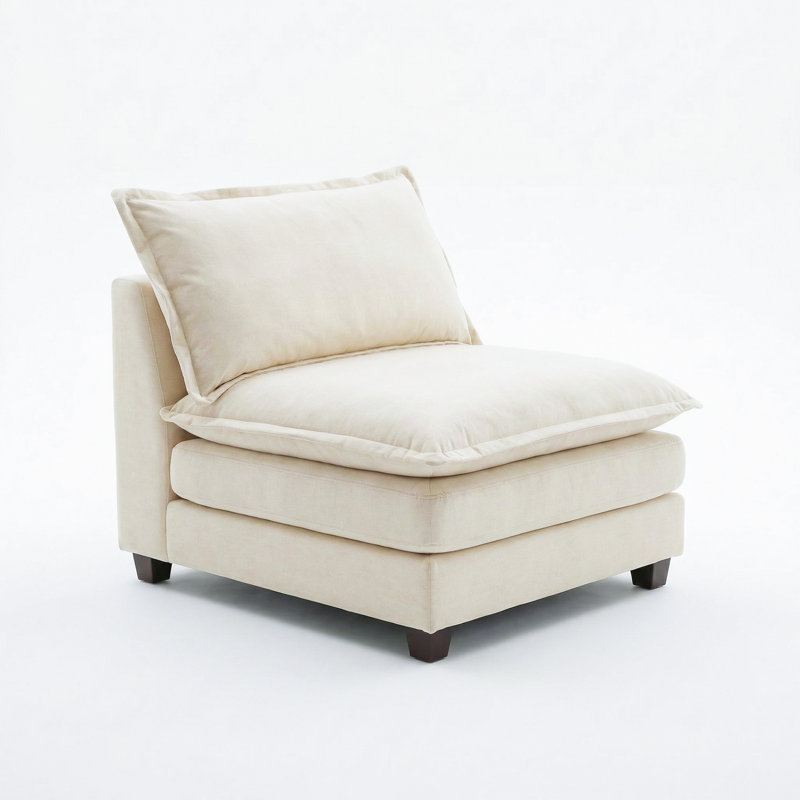 Fauteuil modulaire sans accoudoirs, beige