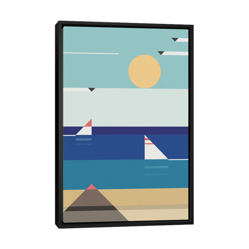 «Quiet Sea», art sur toile, H 60 po x l 40po x P 1,5 po, Toile avec cadre noir