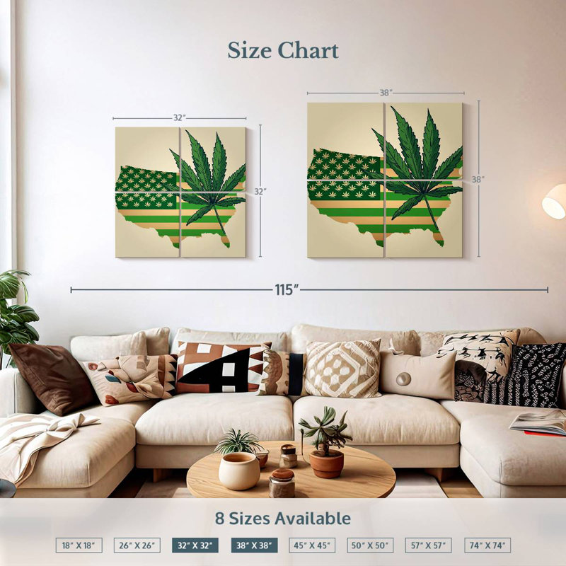 Marijuana Leaf USA Map