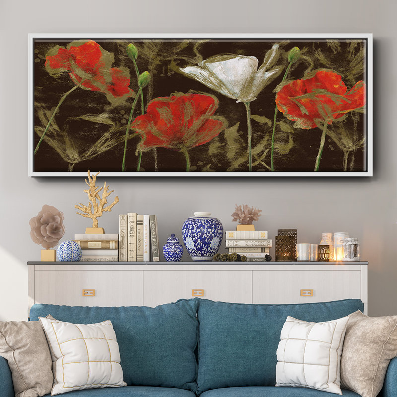 Coquelicot doré - toile encadrée, H 12 po x l 30 po