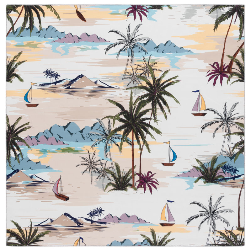 Tapis ivoire / taupe Amalea 829, Carré 6 pi