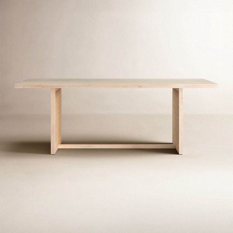 Clarita Solid Wood Dining Table, Whitewash