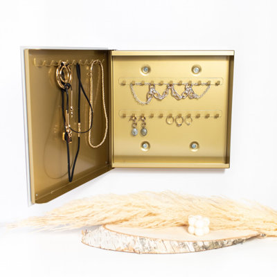 Metal Wall Organizer with Key Hooks