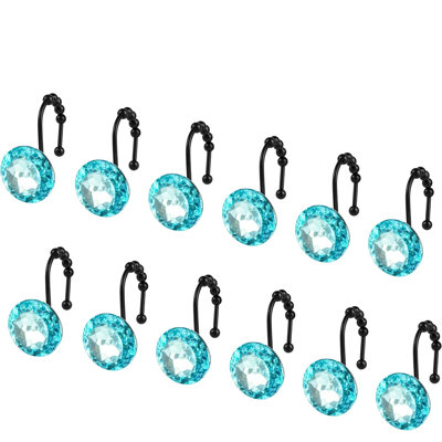 Crochets de luxe pour rideaux de douche ronds avec boules coulissantes, anneaux en strass antirouille pour un mouvement de rideau sans effort