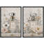 Élégante œuvre florale de bouteille de parfum, images de chambre à coucher, impression sur toile encadrée, 2 pièces-130908104-130908105