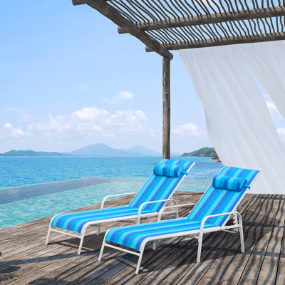 Outdoor Steel Chaise Lounge by Dovecove