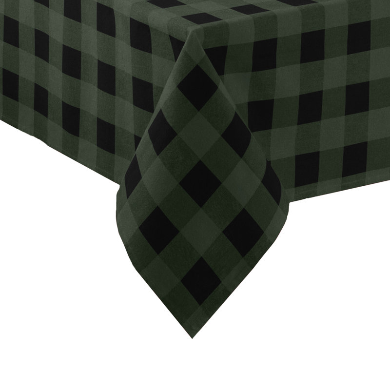Nappe 100% coton Alastair, 52 po x 70 po, Vert/noir