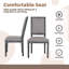 Ensemble de 2 chaises de salle à manger avec dossier en canne et siège rembourré-2104555965-2104555953