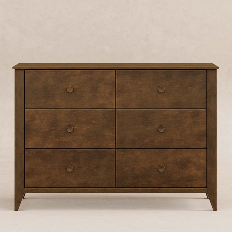 Sprout 6 Drawer 19.75" Double Dresser, Natural Walnut